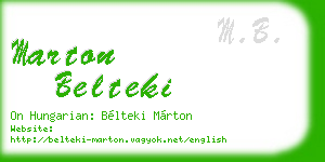 marton belteki business card