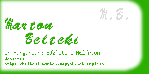 marton belteki business card